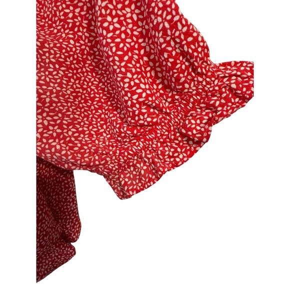 & Other Stories 10 crepe cropped top bow ruffled tied front side zip closure - Picture 7 of 11